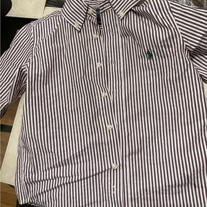 Striped Button-Up Shirt with Embroidered Logo ralph lauren